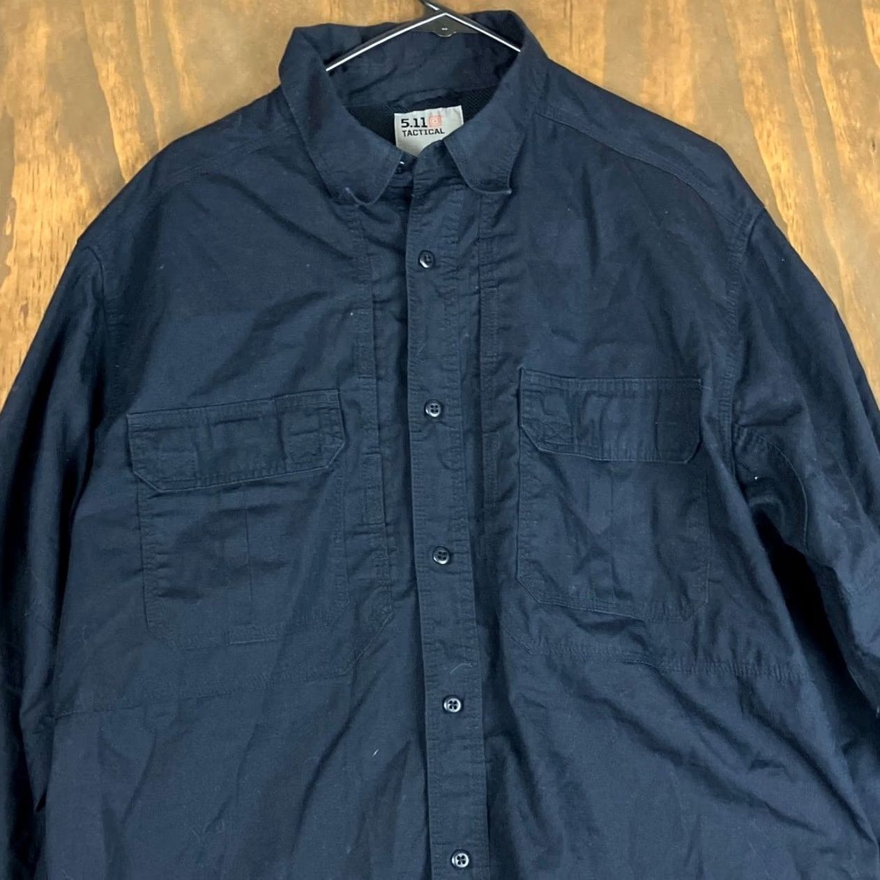 Vintage 5.11 Tactical Mens Shirt Navy Blue Button Down Long Sleeve Pockets Vented Large Size US L / EU 52-54 / 3 - 2 Thumbnail