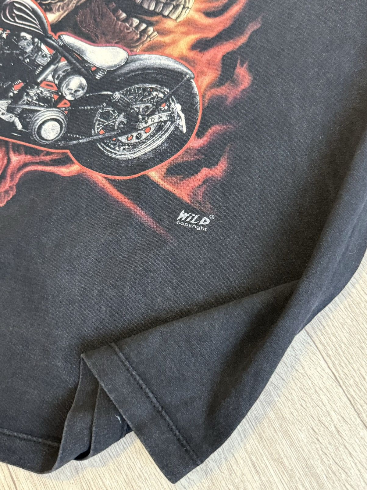Band Tees × Vintage 🔷Vintage Motorbike Black Skull T-shirt🔷 Size US XL / EU 56 / 4 - 2 Thumbnail