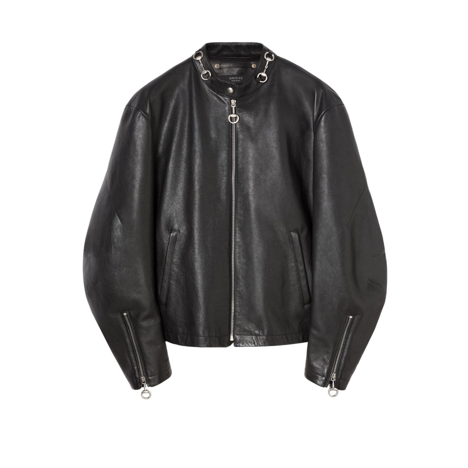Gucci GUCCI $7900 Black Leather Horsebit Jacket New & Authentic (M Size US XS / EU 42 / 0 - 1 Preview