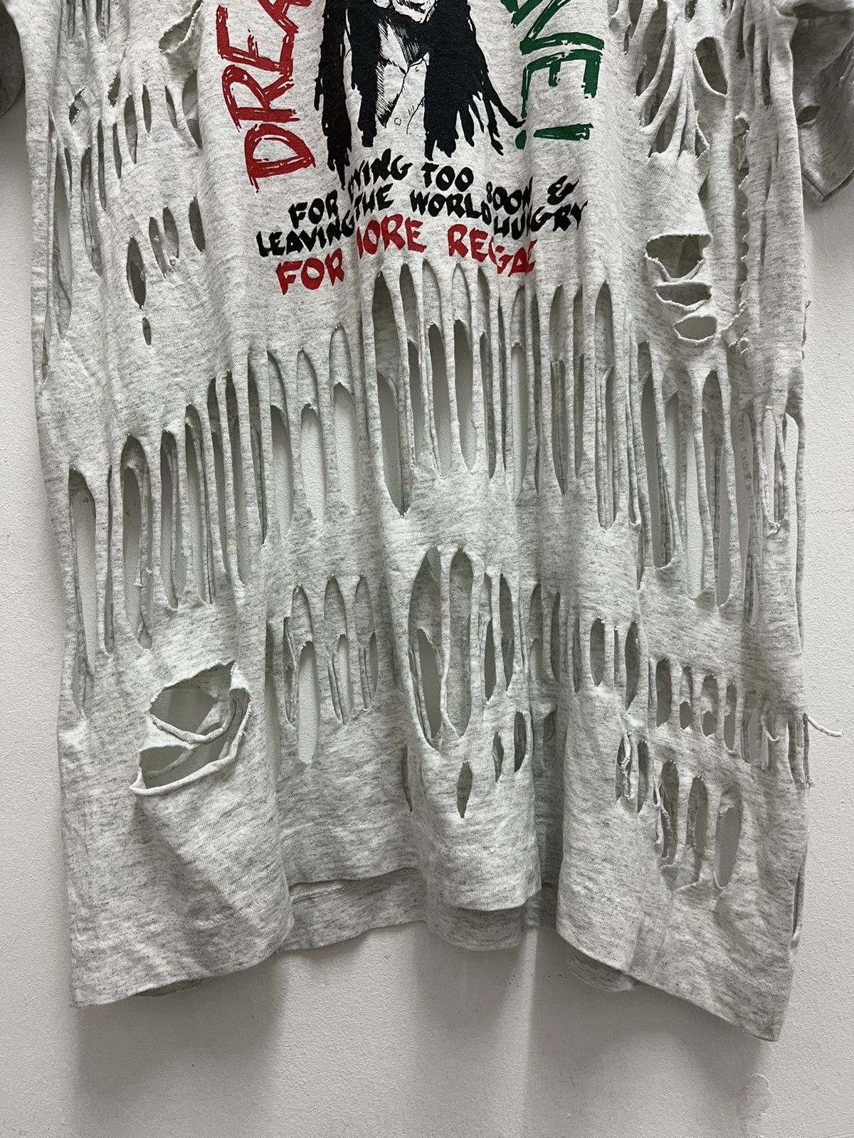 Bob Marley × Vintage Vintage 90s BOB MARLEY T Shirt Distressed Style Reggae Size US XL / EU 56 / 4 - 2 Thumbnail