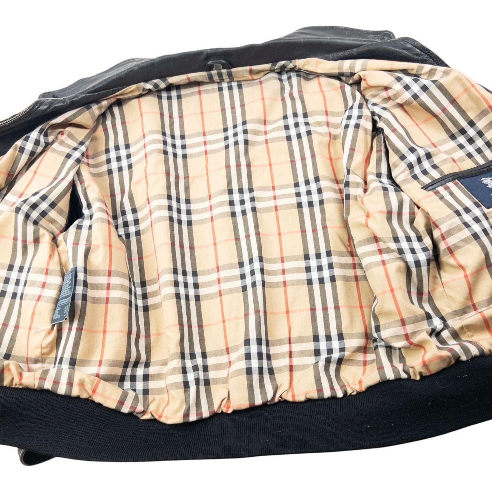 Burberry Vintage 2000s Burberry Nova Check Lined Leather Jacket L Size US L / EU 52-54 / 3 - 6 Thumbnail