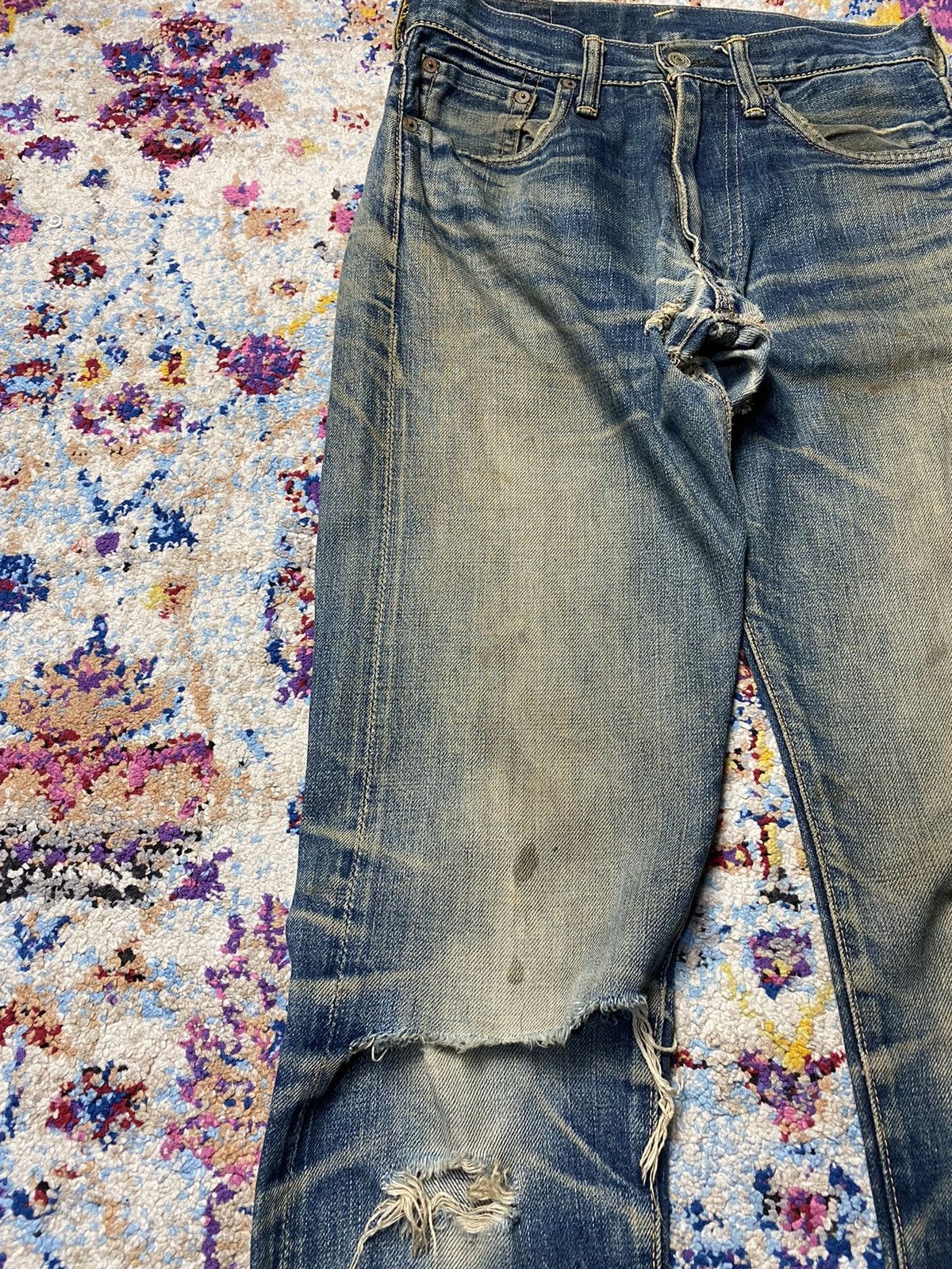 Evisu × Vintage Vintage Evisu Selvedge Slim Straight Distressed Jeans W27 Size US 27 - 8 Thumbnail