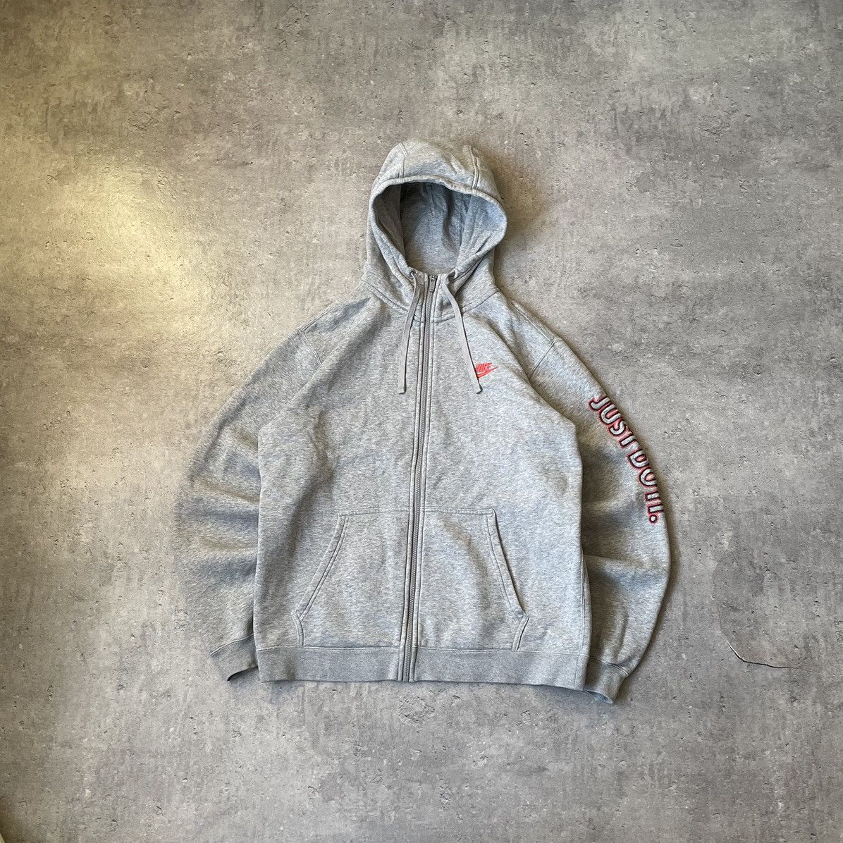 Vintage 90s Nike Just Do It Basic Gray ZIP-UP