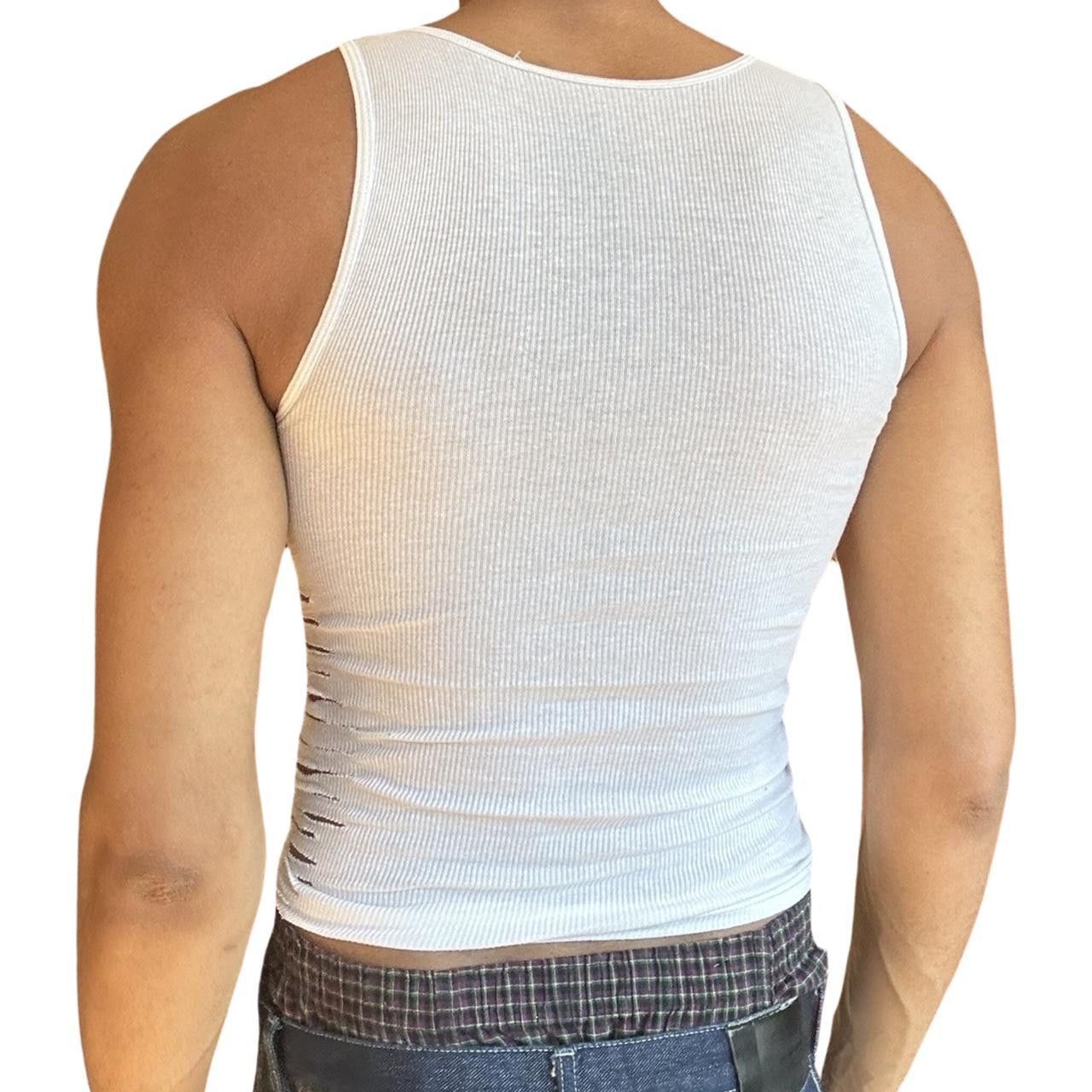 Hanes HANES 'SLASHES" WHITE BRAIDED FESTIVAL TANK TOP_ MEDIUM Size US M / EU 48-50 / 2 - 5 Thumbnail
