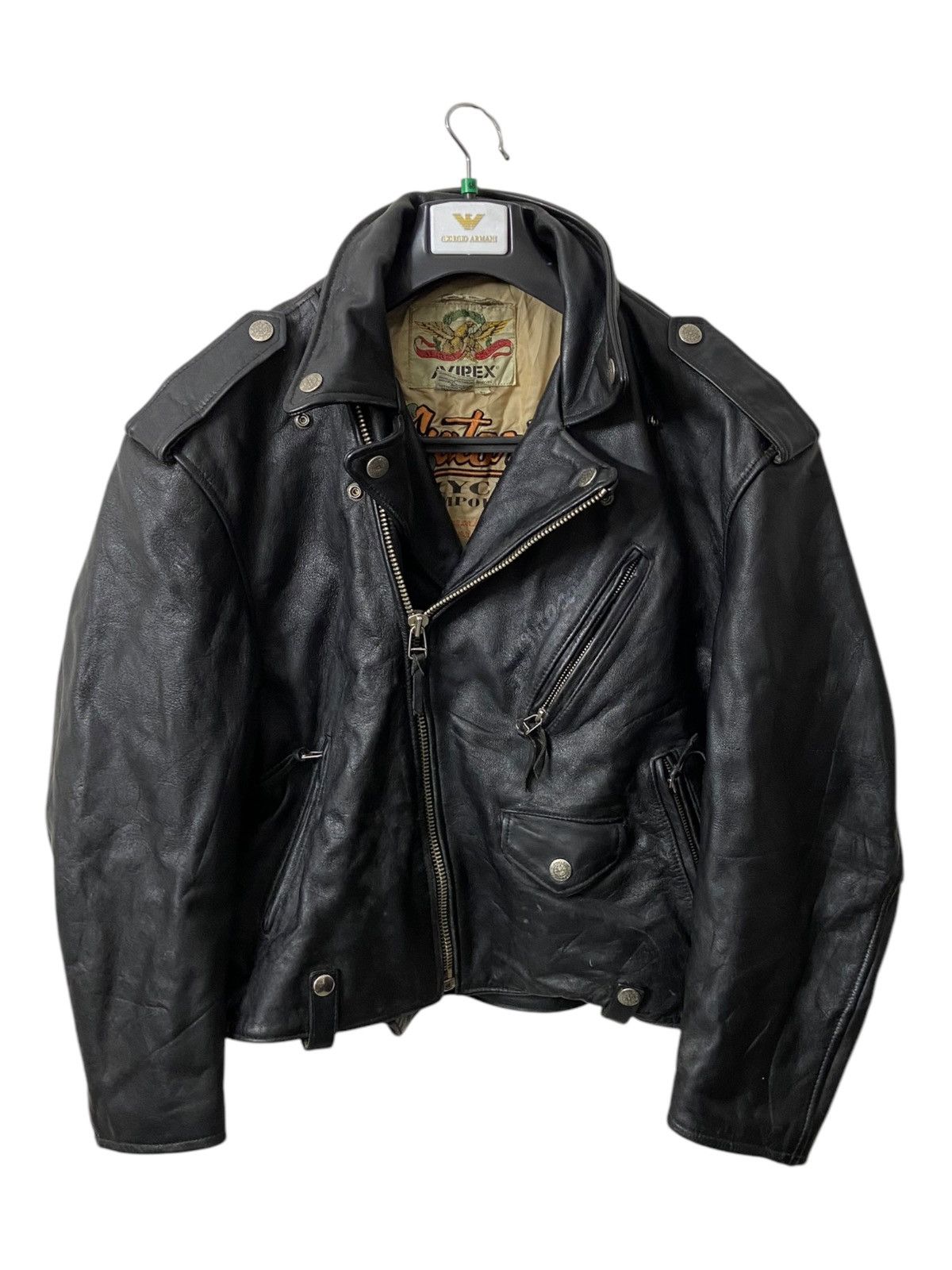 Avirex Avirex Black Leather Jacket Size US L / EU 52-54 / 3 - 1 Thumbnail