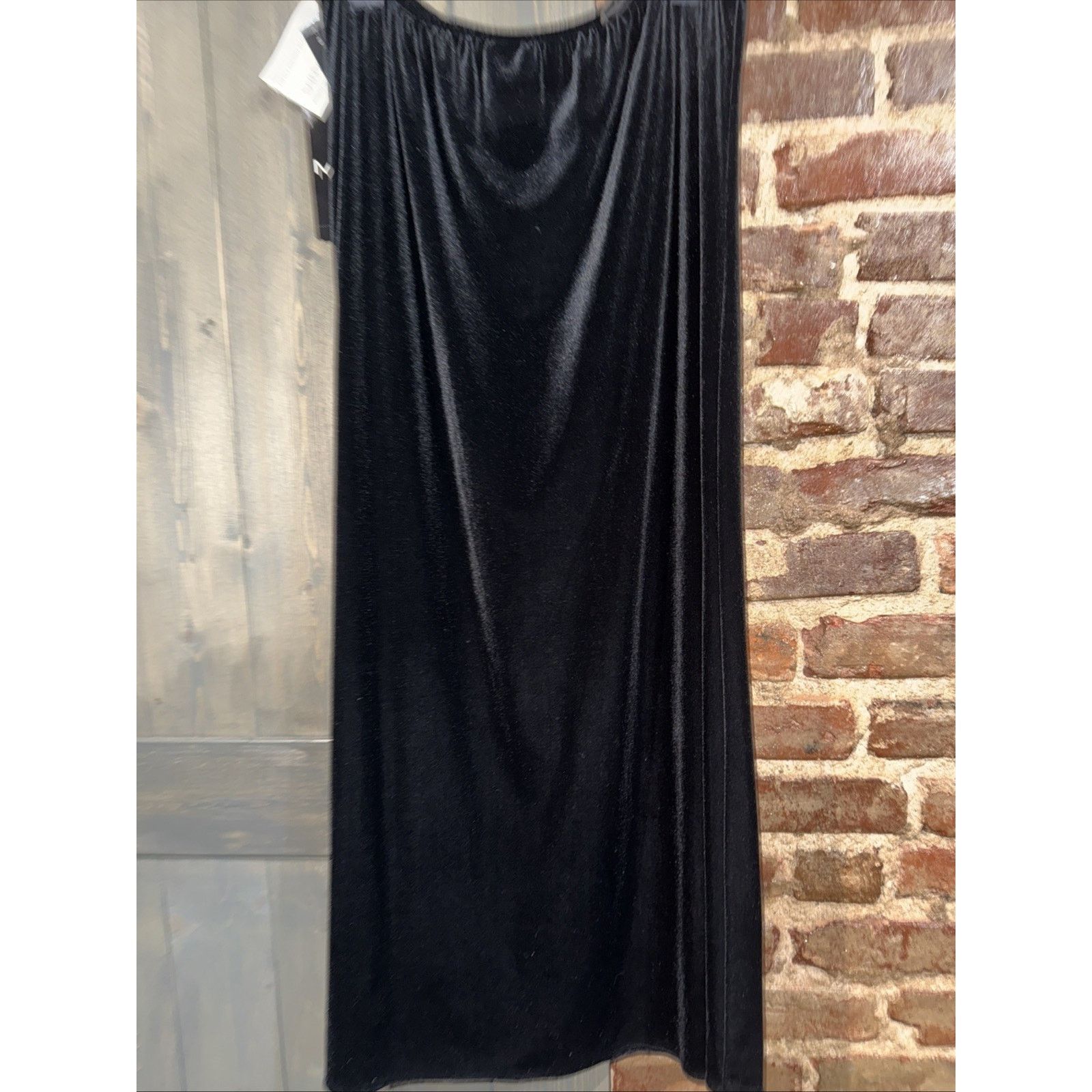 Other MSK Holiday Goth Vintage Black Velvet Maxi Skirt Sz 14 NWT Size 36" / US 14 / IT 50 - 4 Thumbnail