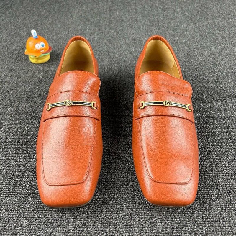 Gucci Gucci Leather Loafers with Metal Logo Buckle - Size US 8 / EU 41 - 2 Thumbnail