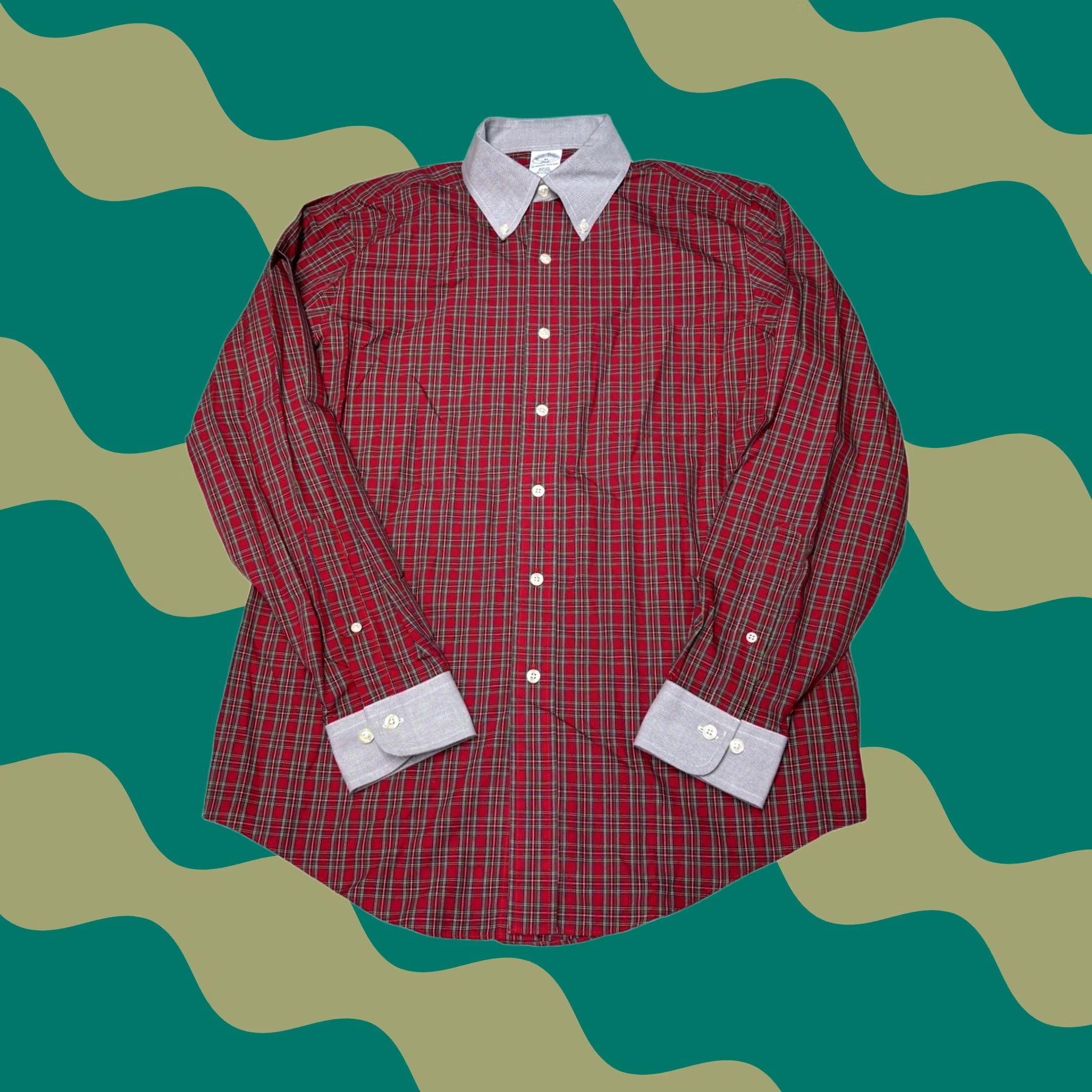Brooks Brothers Brooks Brothers 346 Mens Slim Fit Non-Iron Red Plaid Button Down Shirt Medium Size US M / EU 48-50 / 2 - 1 Thumbnail