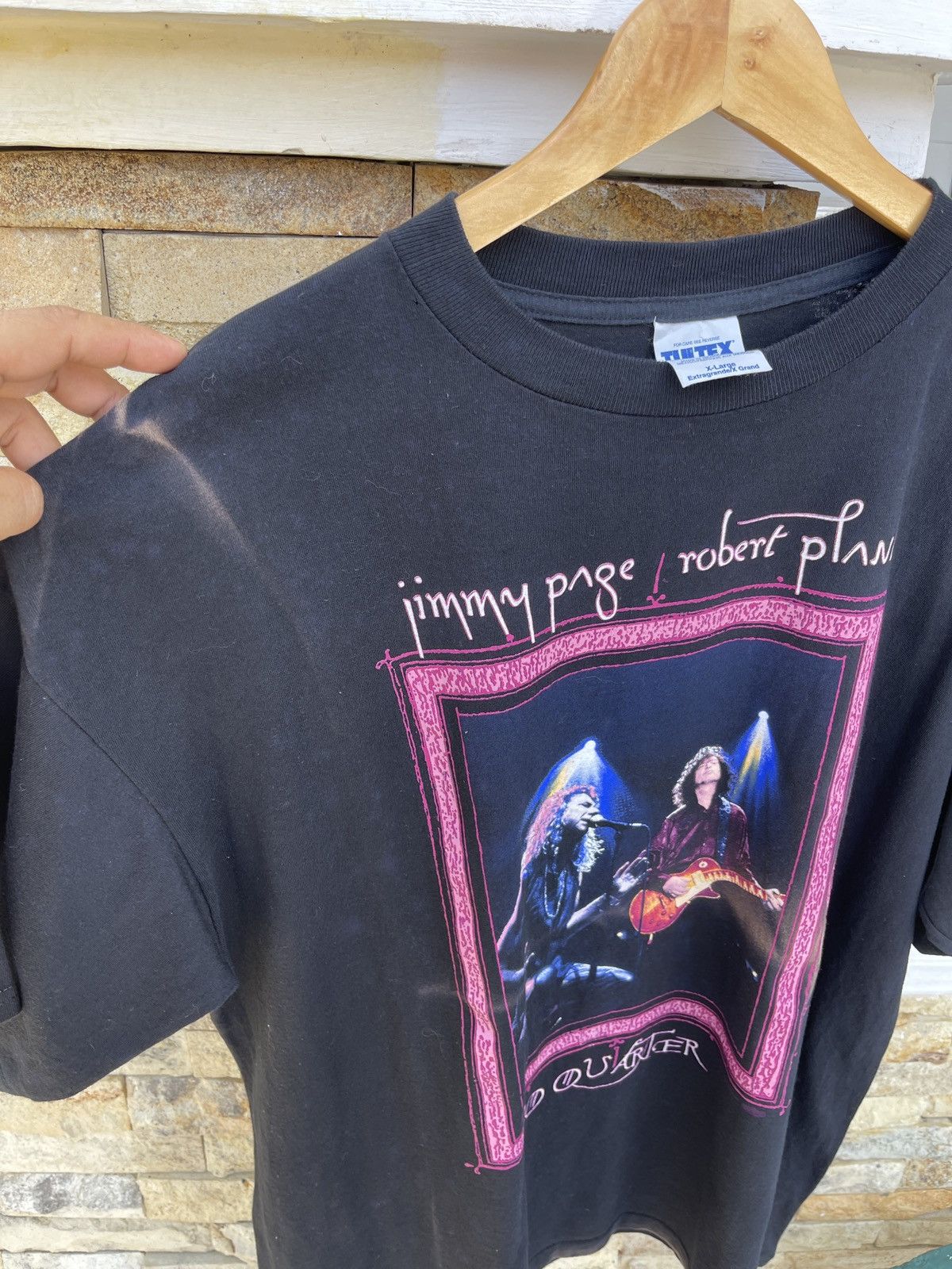 Band Tees Last Drop🔥Rare🔥Vtg90s JIMMY PAGE Robert Plant No Quarter Tee Size US XL / EU 56 / 4 - 12 Thumbnail