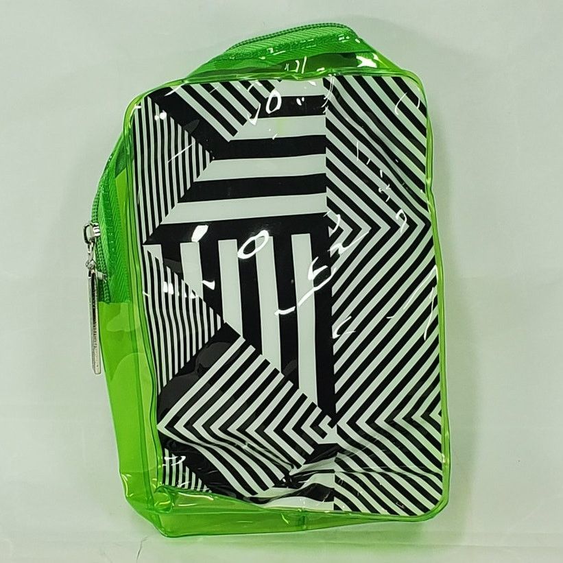 Other 4 Geometric Clear Travel Cosmetic Bags Red Green Blue Purple Size ONE SIZE - 6 Thumbnail