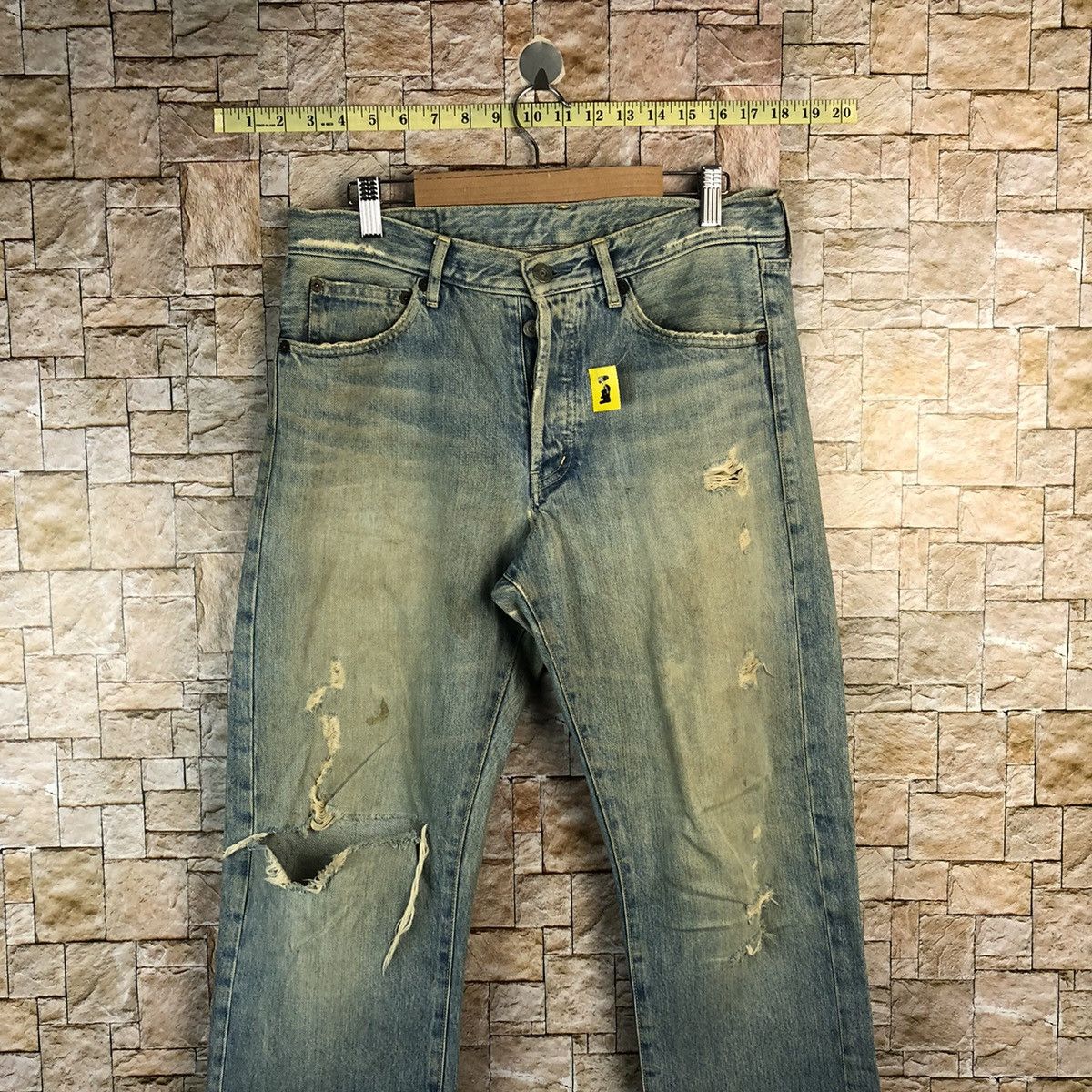 Japanese Brand Japan vintage Blue ripped Distressed Denim Pants #A949 Size US 31 - 2 Thumbnail