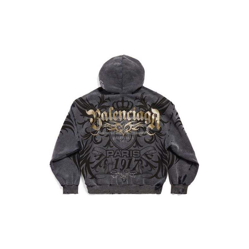 Balenciaga o1tr1nto0426 Tacky Gold Zip-Up Hoodie Regular Fit in Black Size US S / EU 44-46 / 1 - 6 Thumbnail