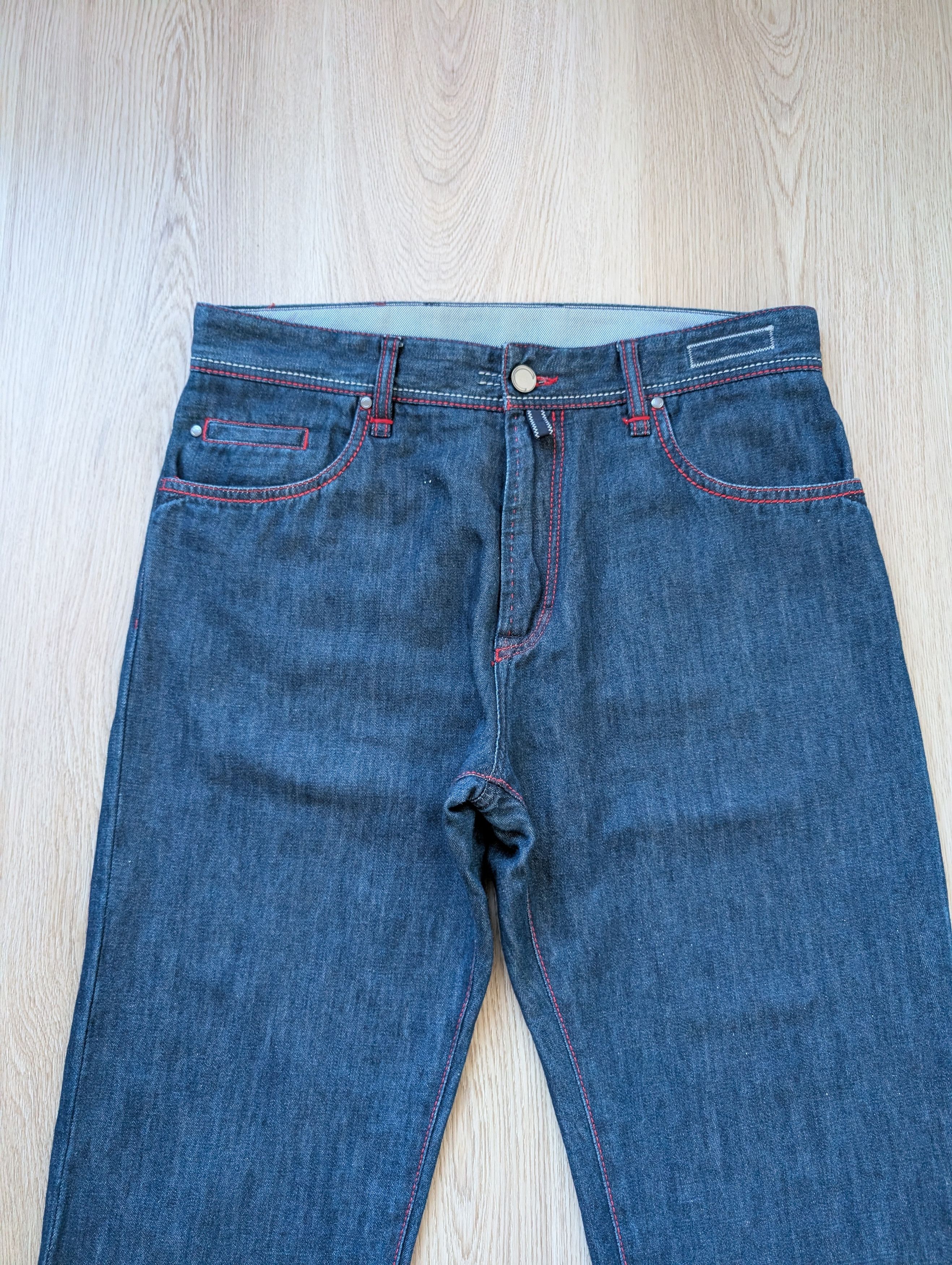 Cortigiani Cortigiani Luxury Handmade In Italy Blue Cotton Linen Jeans Size US 32 / EU 48 - 2 Thumbnail