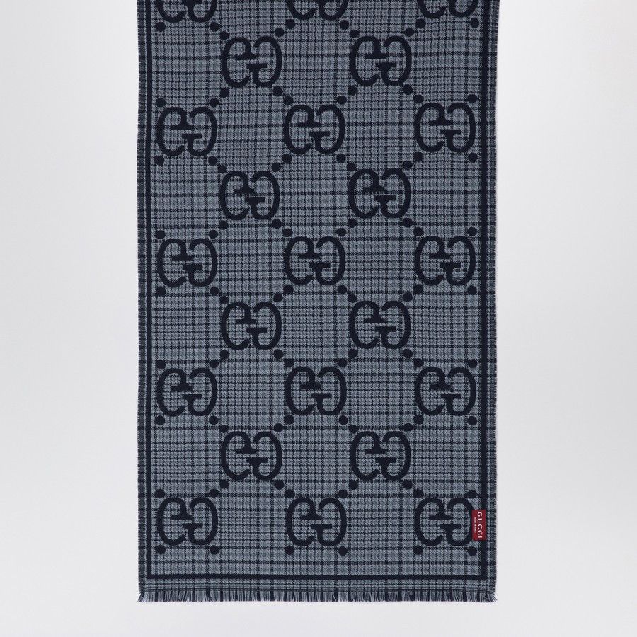 Gucci o1d2blof0525 Size: OS / Wool Scarf in Grey/Blue Size ONE SIZE - 3 Thumbnail