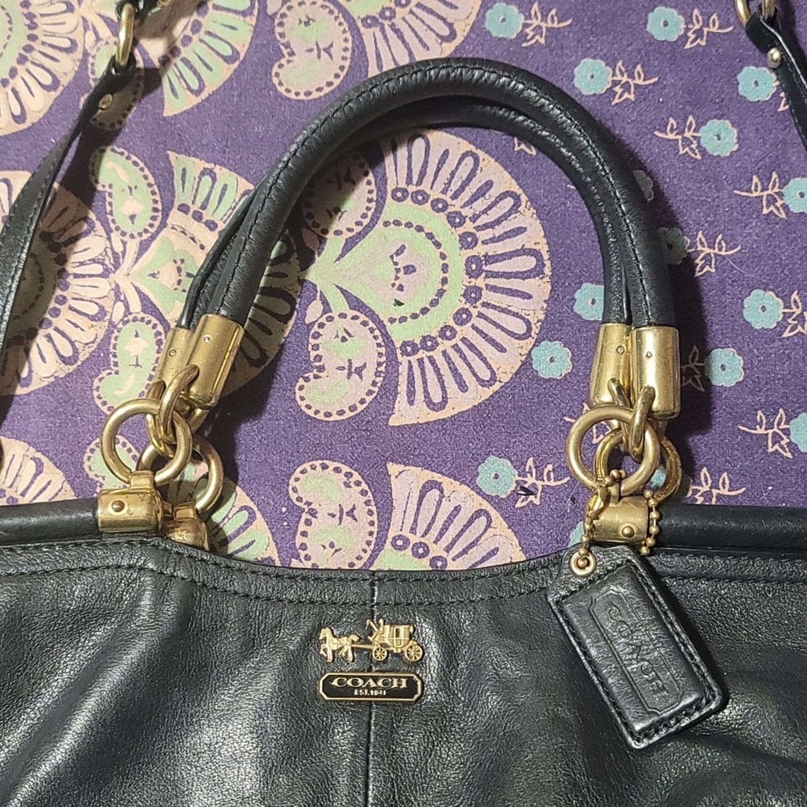 Coach Beautiful Black and Brass Coach Bag Size ONE SIZE - 2 Thumbnail