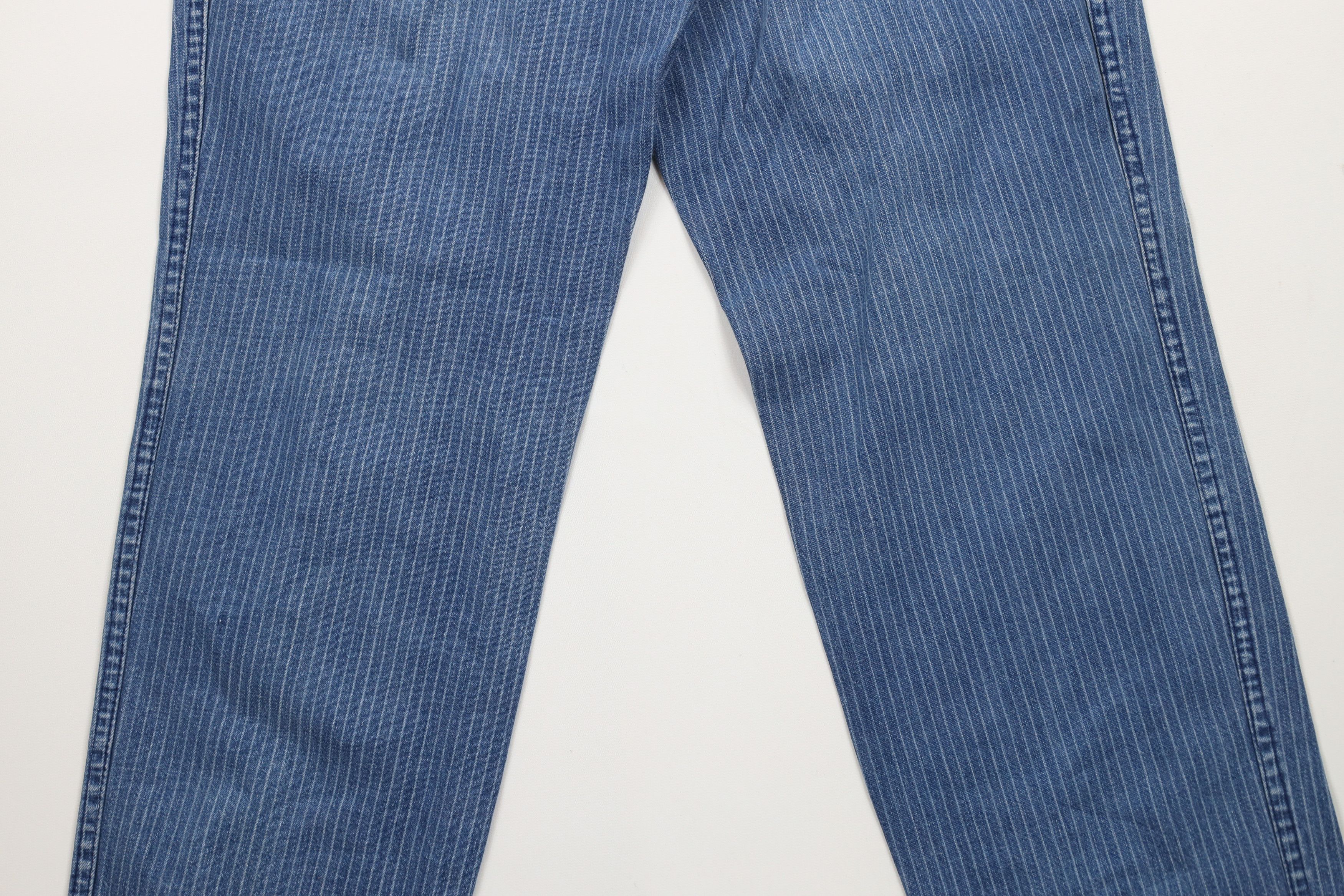 Vintage Vintage 90s Streetwear Pinstriped Pleated Denim Jeans Size 34" / US 12 / IT 48 - 12 Thumbnail