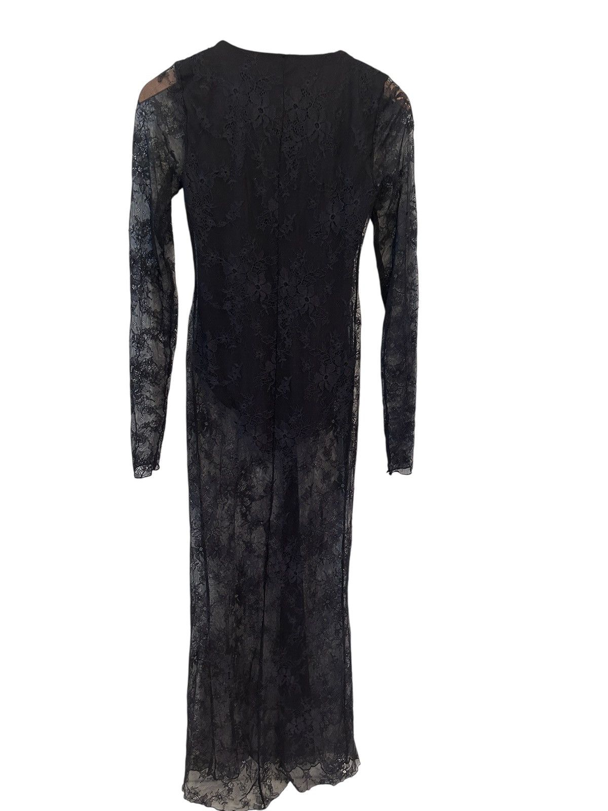 SKIMS Skim Black Ultra Fine Lace Plunge Long Maxi Dress M NWOT Size M / US 6-8 / IT 42-44 - 3 Thumbnail