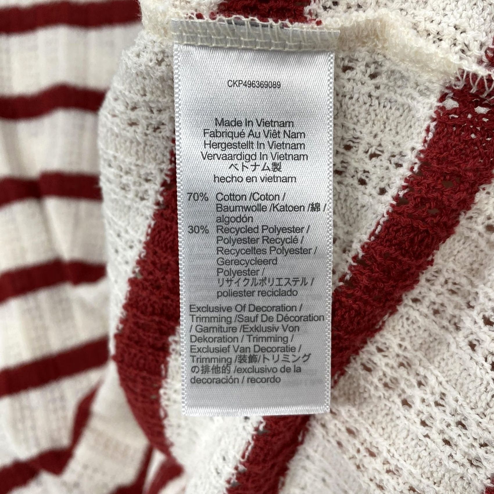Madewell Madewell Polo Shirt Womens Small White Striped Open Knit Short Sleeve Knit Lightweight Casual Polo Size S / US 4 / IT 40 - 7 Thumbnail