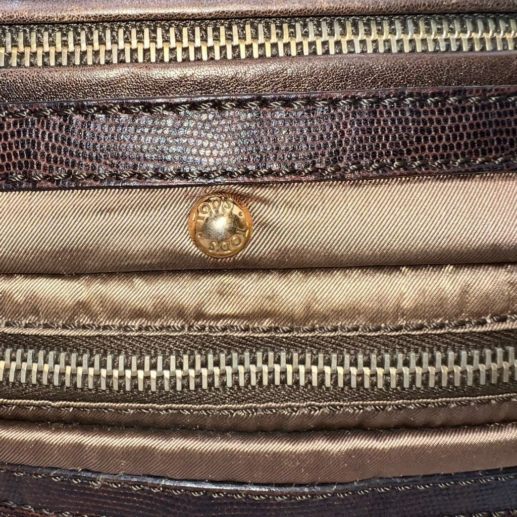 Tod's Tod’s Luna Large Handbag in Nylon and Leather Bronze with Green bottom Size ONE SIZE - 3 Thumbnail