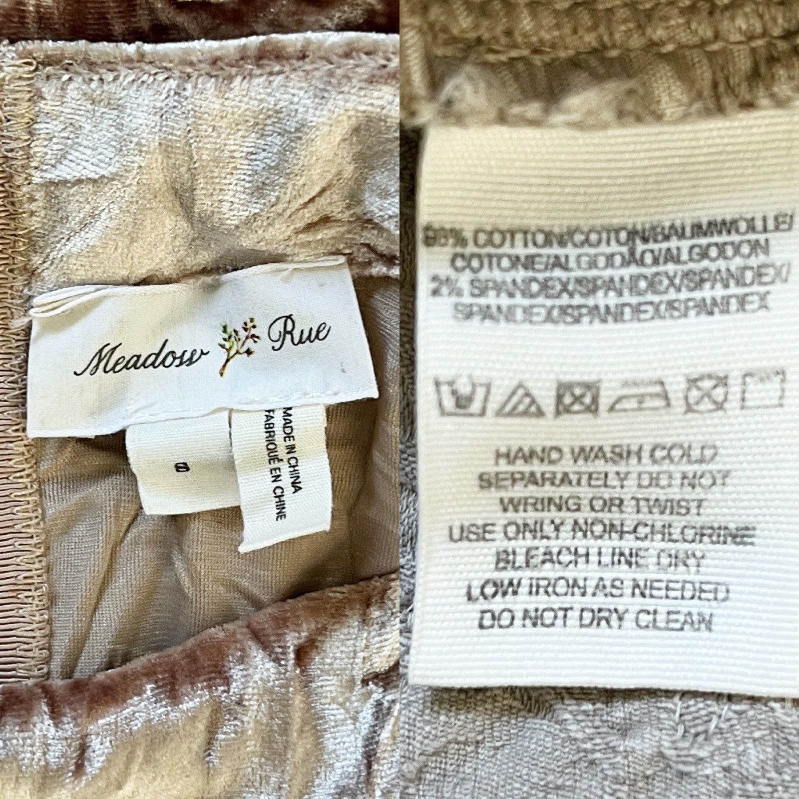 Anthropologie Meadow Rue Top Crushed Velvet Sheer Floral Sleeves Small Size S / US 4 / IT 40 - 7 Thumbnail