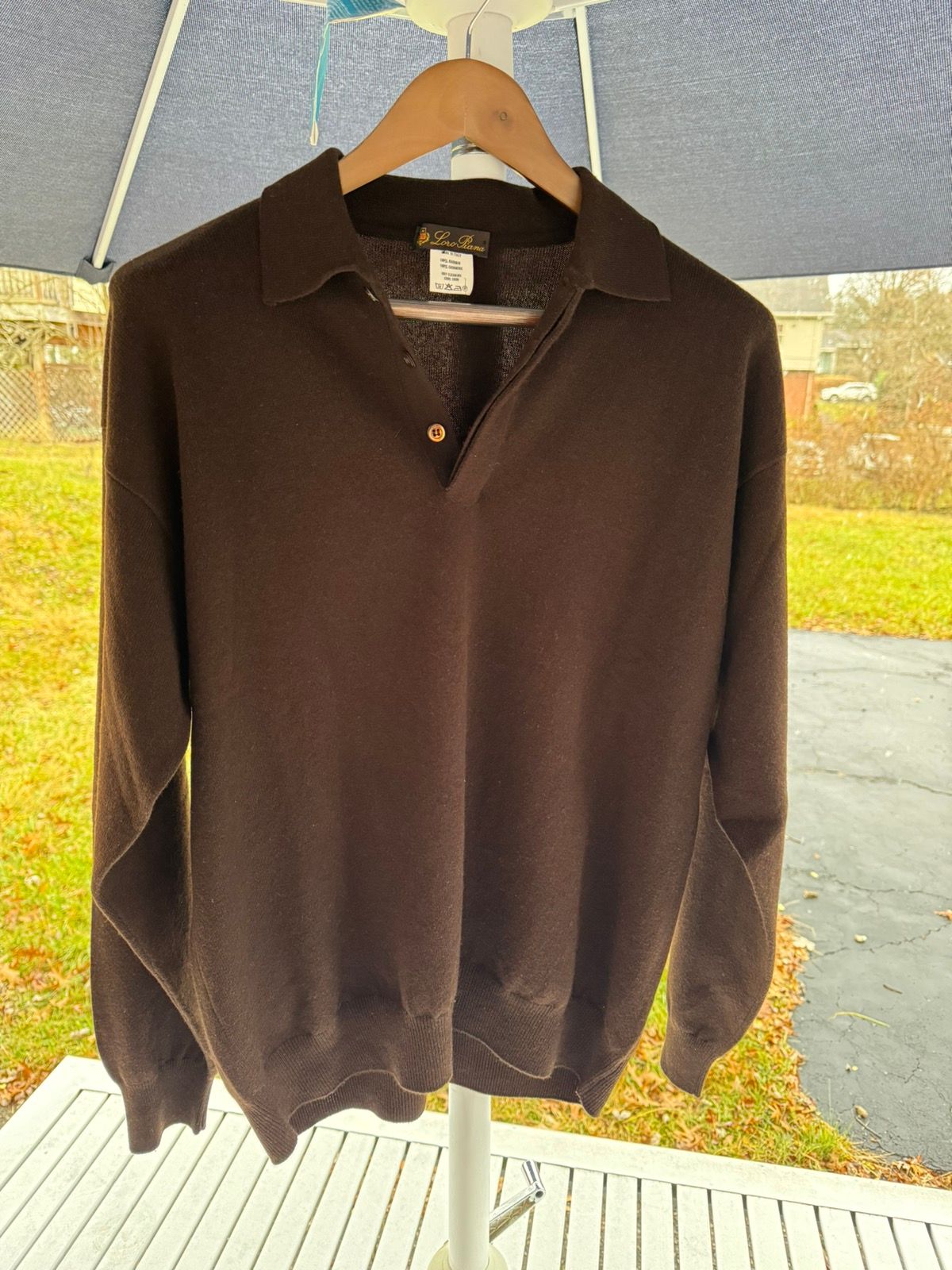 Pre-owned Loro Piana 100% Cashmere Brown Polo Sweater Size 54/xl