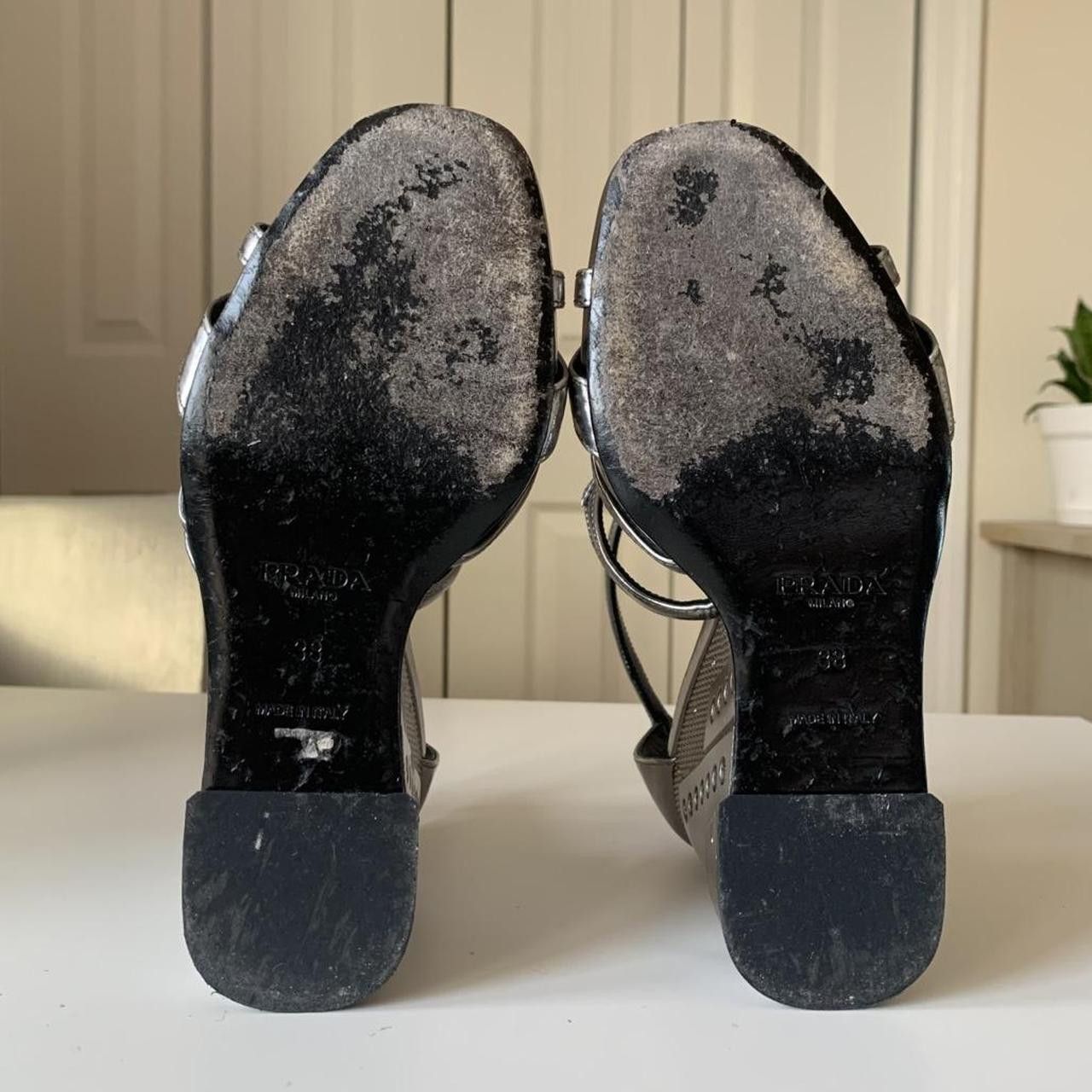 Prada Prada Metallic Silver Platform Wedges Size US 8 / IT 38 - 7 Thumbnail