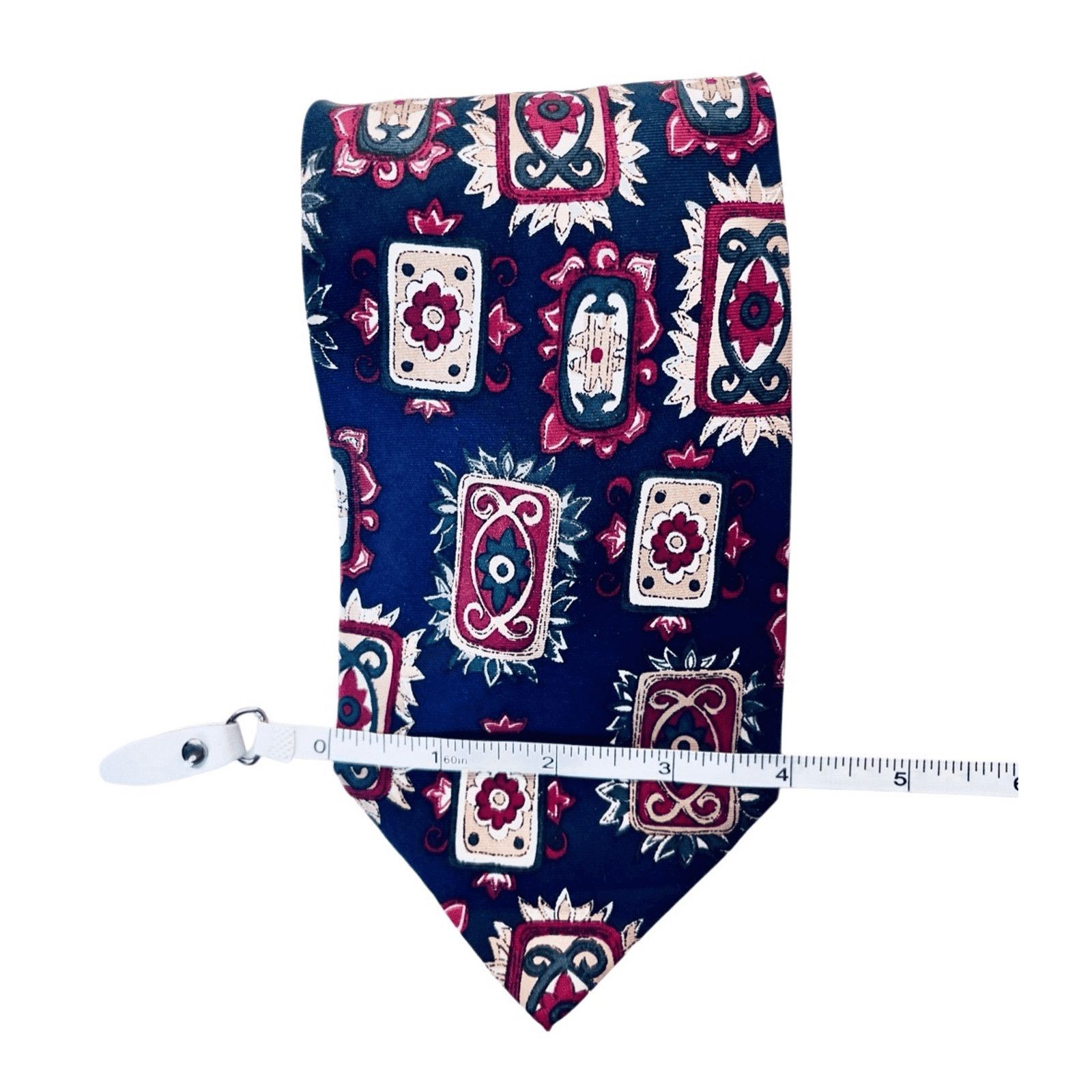 Other Dellacroce Art Nouveau Blue 100% Silk 56” x 4" Necktie Tie Size ONE SIZE - 6 Thumbnail