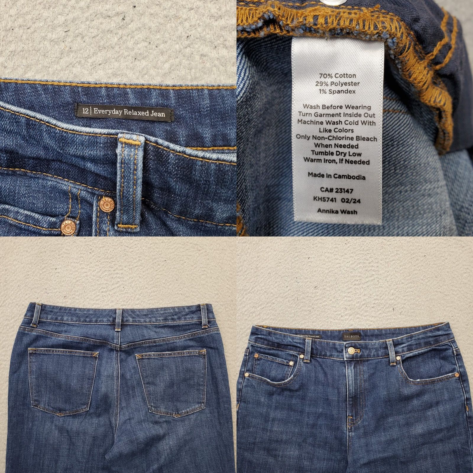 Talbots Talbots Everyday Jeans Womens 12 Blue Denim Relaxed Fit Tapered Leg Medium Wash Jeans Womens Size 12 Blue Denim Relaxed Tapered 5-Pocket Design Mens? Size 34" / US 12 / IT 48 - 8 Thumbnail
