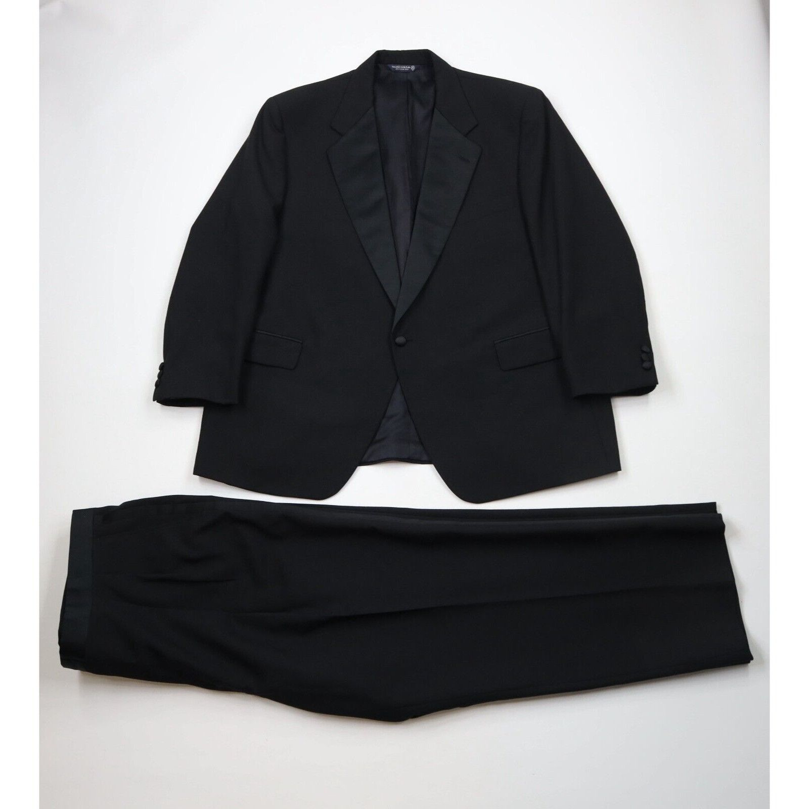 Turnbury × Vintage Vintage 90s Turnbury Wool 2 Piece Tuxedo Suit Wedding Size 50L - 1 Thumbnail