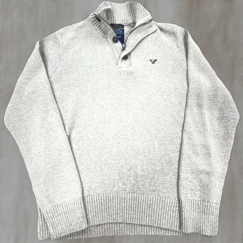 American Eagle Outfitters American Eagle Outfitters Men's Sweater L Beige Henley 1/4 Zip Lightweight Classic Modern Size US L / EU 52-54 / 3 - 1 Thumbnail
