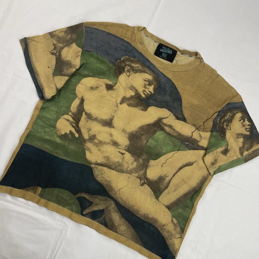 Jean Paul Gaultier SS1995 Jean Paul Gaultier Michelangelo Adam T-shirt Vintage Size US M / EU 48-50 / 2 - 3 Thumbnail