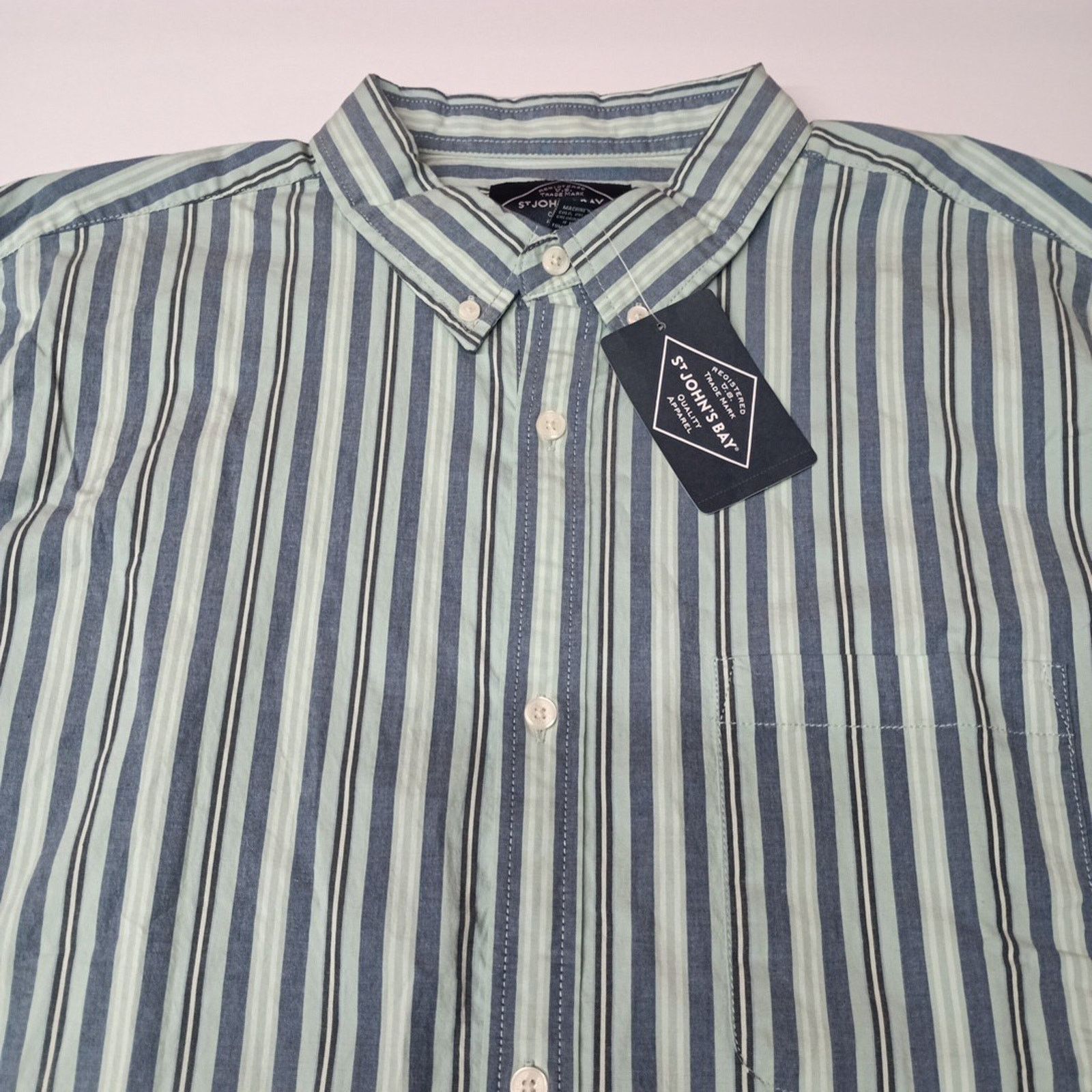 St. Johns Bay St John’s Bay Shirt Men's Size XLT Blue Haze Striped Classic Size US XL / EU 56 / 4 - 3 Thumbnail