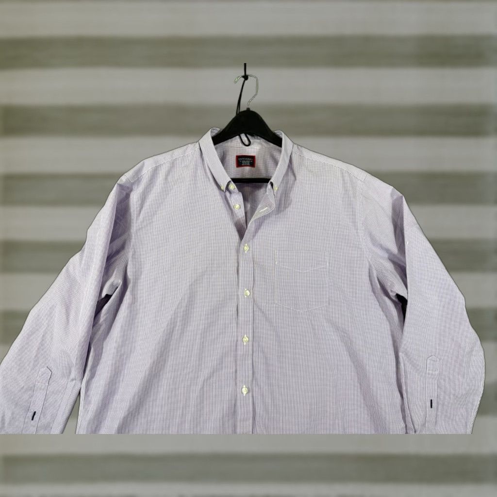 UNTUCKit UNTUCKit Shirt Mens 3XL Purple Gingham Check Wrinkle Free Button Down Long Sleeve Preppy Shirt Size US XXL / EU 58 / 5 - 1 Thumbnail