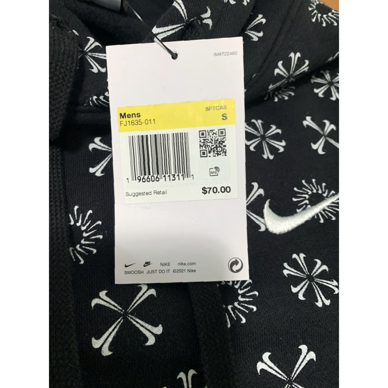 Nike Nike Hoodie Men’s All Over Snow Flake Logo Black/White Size S NWT-12520 Size US S / EU 44-46 / 1 - 3 Thumbnail