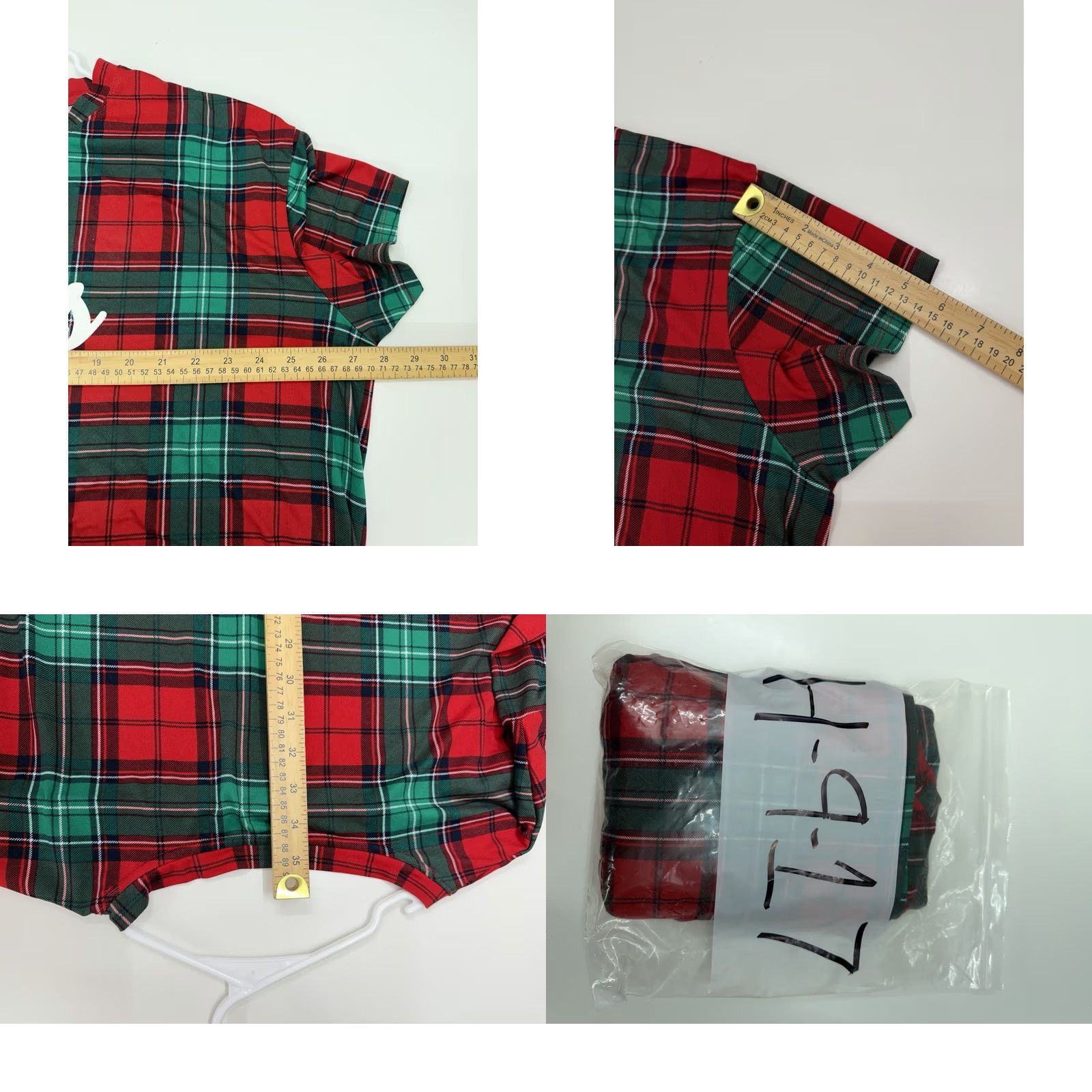 Vintage Joyspun Womens Pajama Nightgown Mumu 2X Holiday Plaid Short Sleeve Red Knit 2X Womens Nightgown Pajama Holiday Bar? Size ONE SIZE - 8 Thumbnail