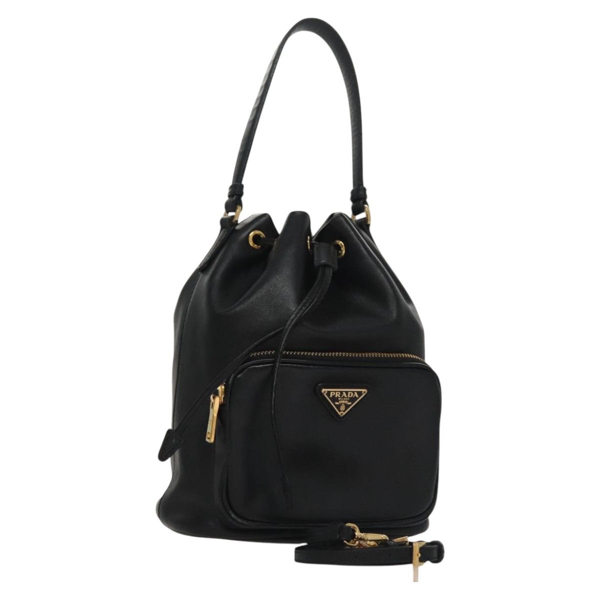 Prada Black Leather Handbag (Pre-Owned) Size ONE SIZE - 1 Thumbnail