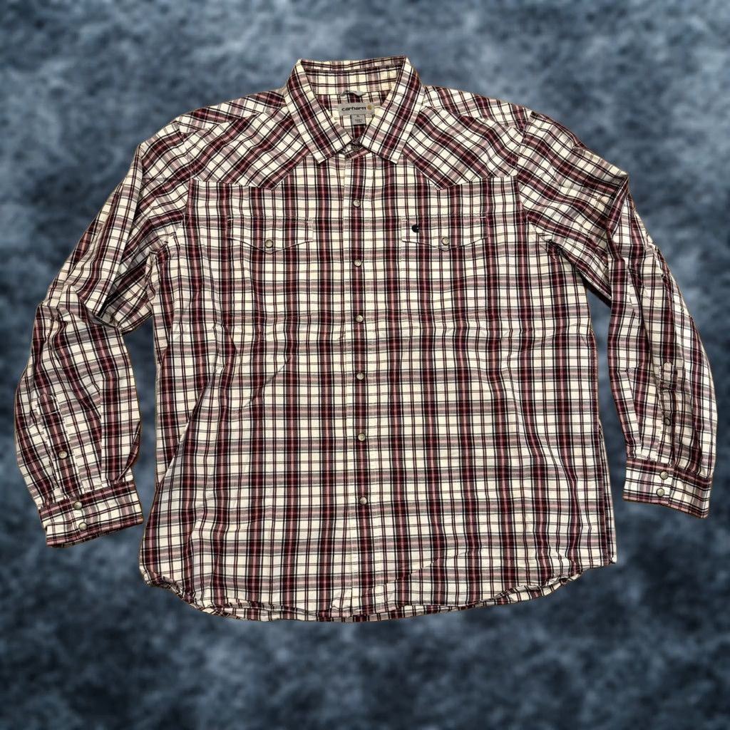 Carhartt Carhartt Plaid Mens XL Slim Fit Long Sleeve Button Up Shirt Size US XL / EU 56 / 4 - 1 Thumbnail