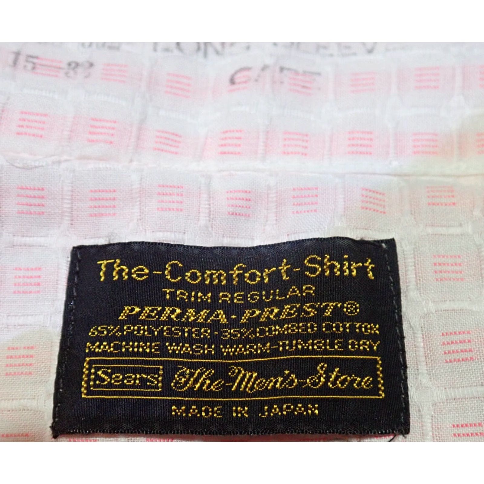 Sears VINTAGE SEARS Perma-Prest Pink White Geometric 70s Shirt Mens M French Cuff Size US M / EU 48-50 / 2 - 5 Thumbnail