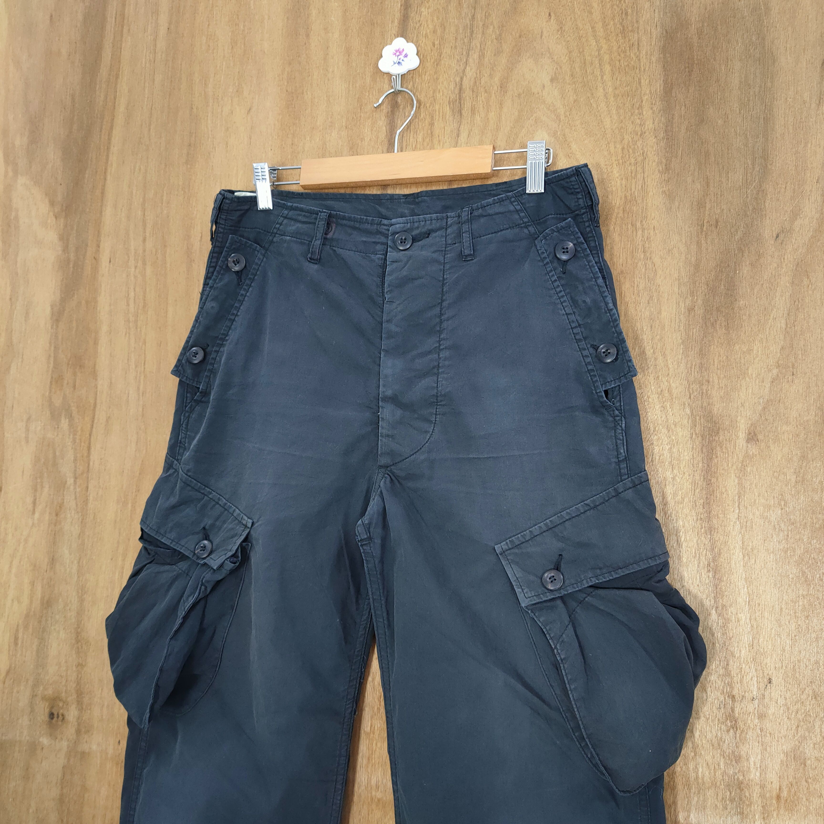N.Hoolywood N.HOOLYWOOD BLACK CARGO PANTS Size US 31 - 6 Thumbnail