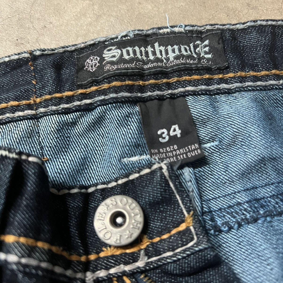Affliction × JNCO × Southpole Vintage South Pole BAGGY Embroidered Denim Jeans Size US 34 / EU 50 - 7 Thumbnail