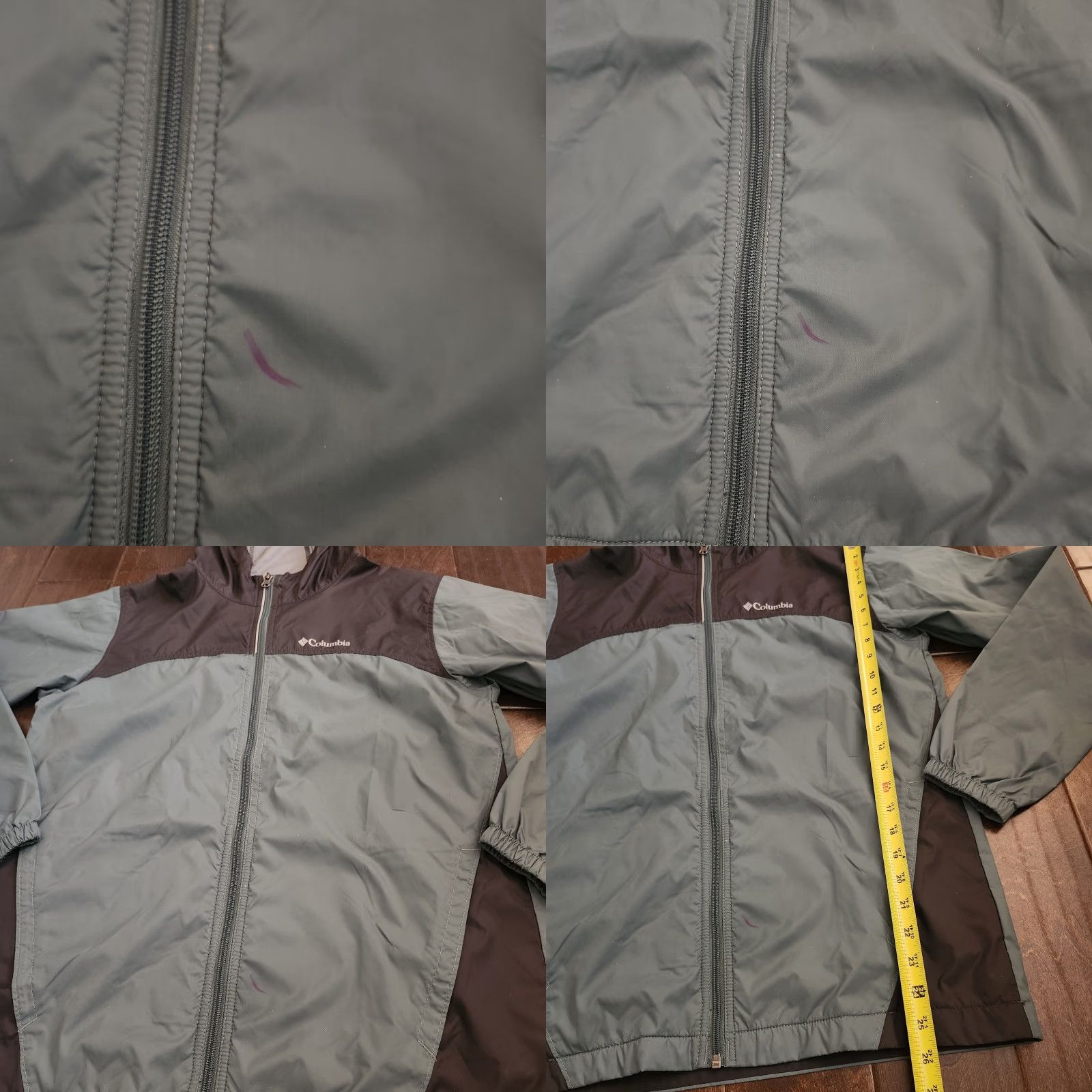 Vintage Columbia Windbreaker Jacket Gray Full Zip Hooded Lightweight Women's XL Outdoor Travel Casual Size XL / US 12-14 / IT 48-50 - 8 Thumbnail