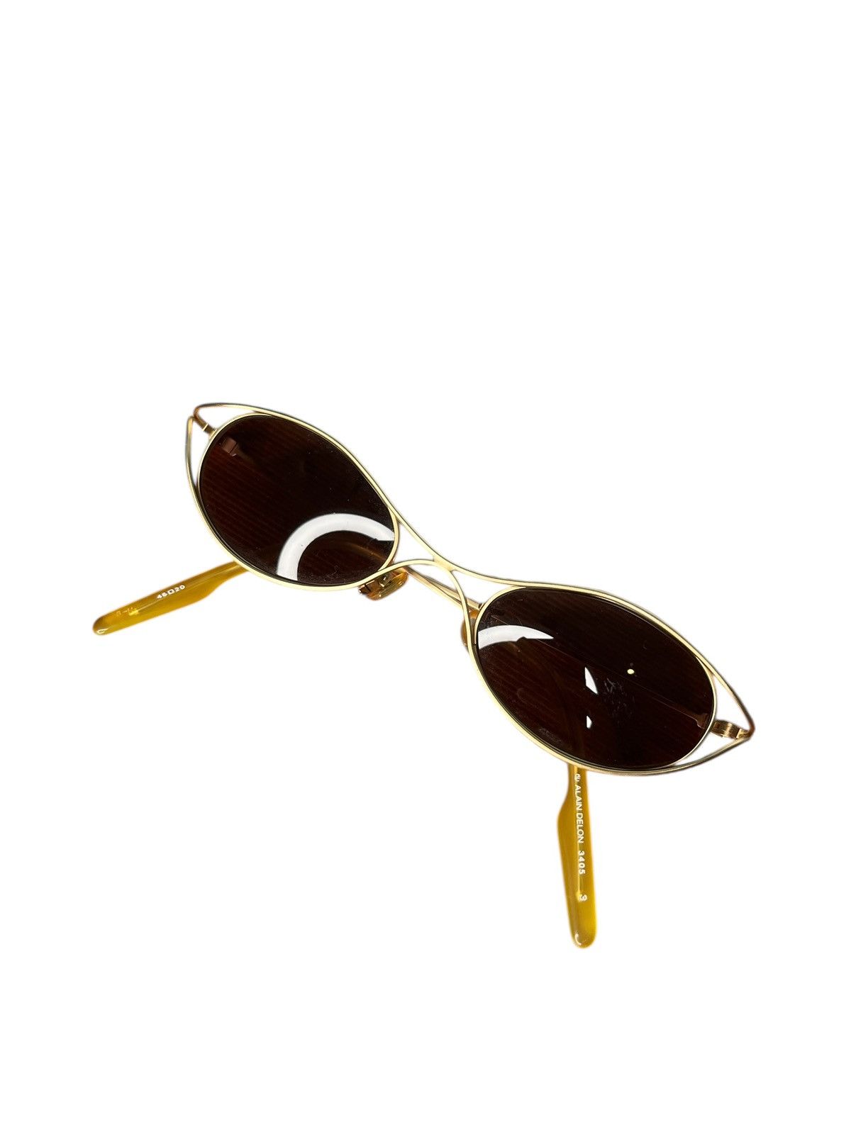 ALAIN DELON Vintage Alain Delon 3405 Gold Oval Cat-Eye Sunglasses Size ONE SIZE - 11 Thumbnail