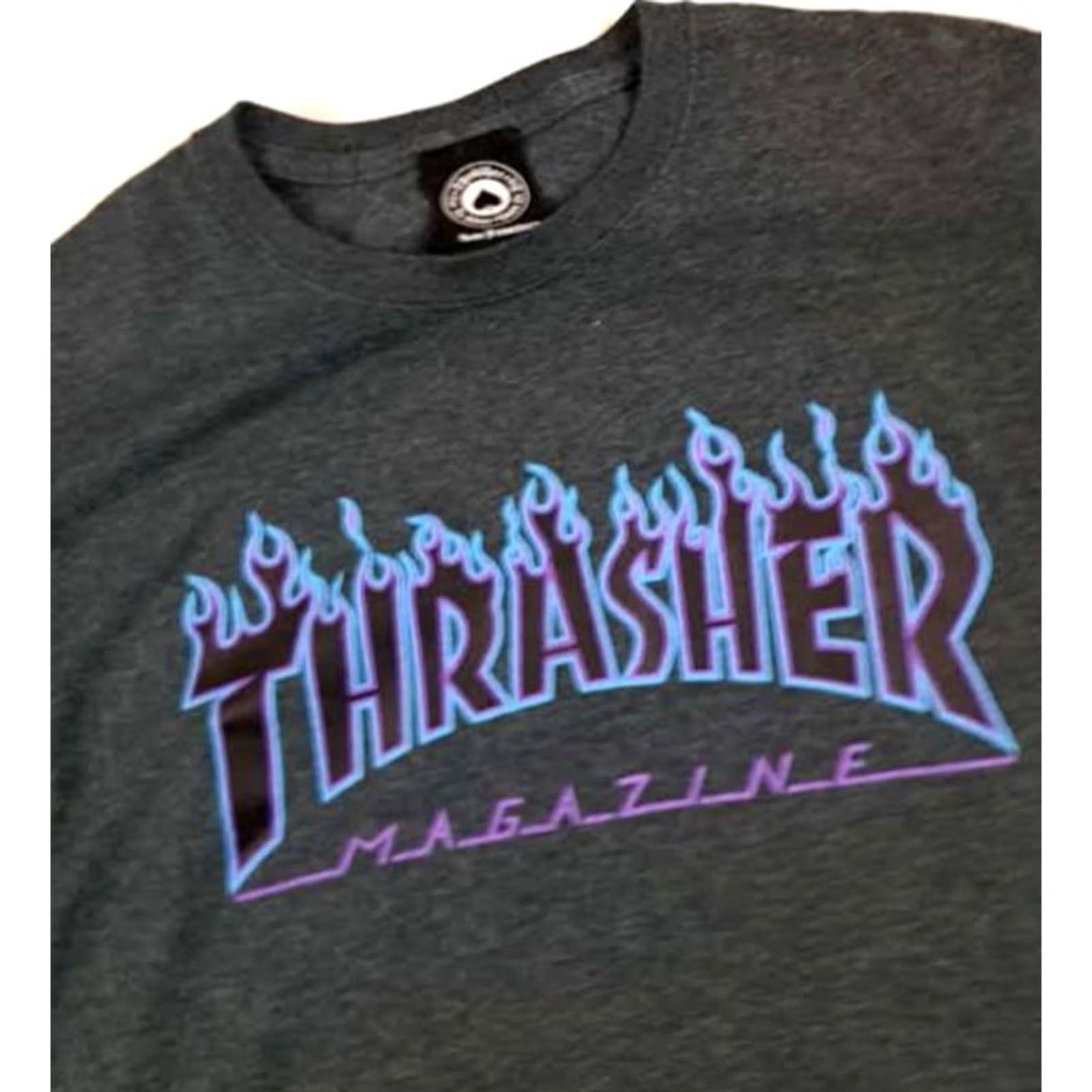 Thrasher VINTAGE Thrasher Size S T-Shirt Burgundy & Dark Grey Skateboarding Men's Size US S / EU 44-46 / 1 - 4 Thumbnail