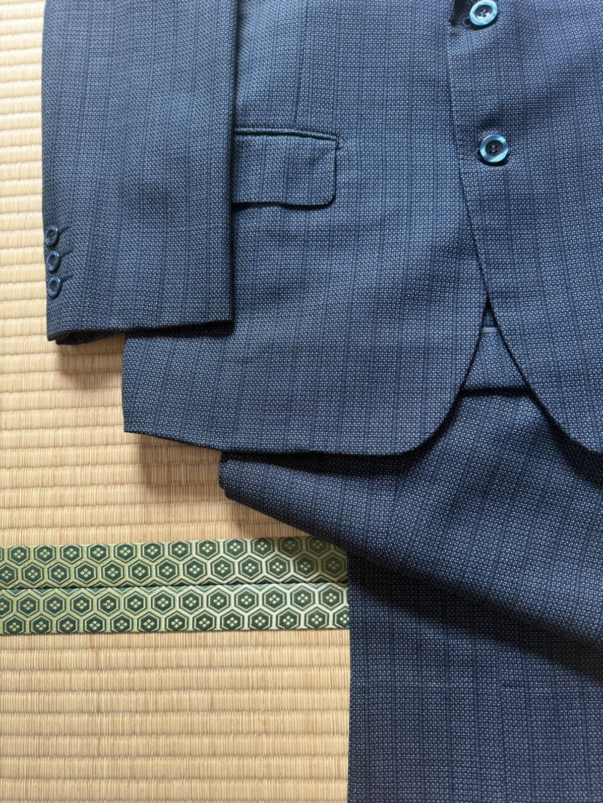 Other Spring&Autumn Vintage Japanese Blue Suit Set-Up Size 38R - 2 Thumbnail
