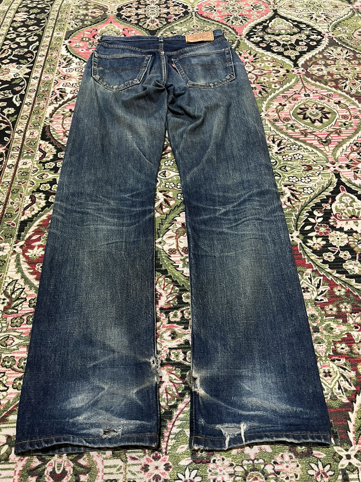 Levi's VINTAGE LEVIS 502 BIG E SELVEDGE DISTRESSED MUD WASH JEANS Size US 28 / EU 44 - 2 Thumbnail