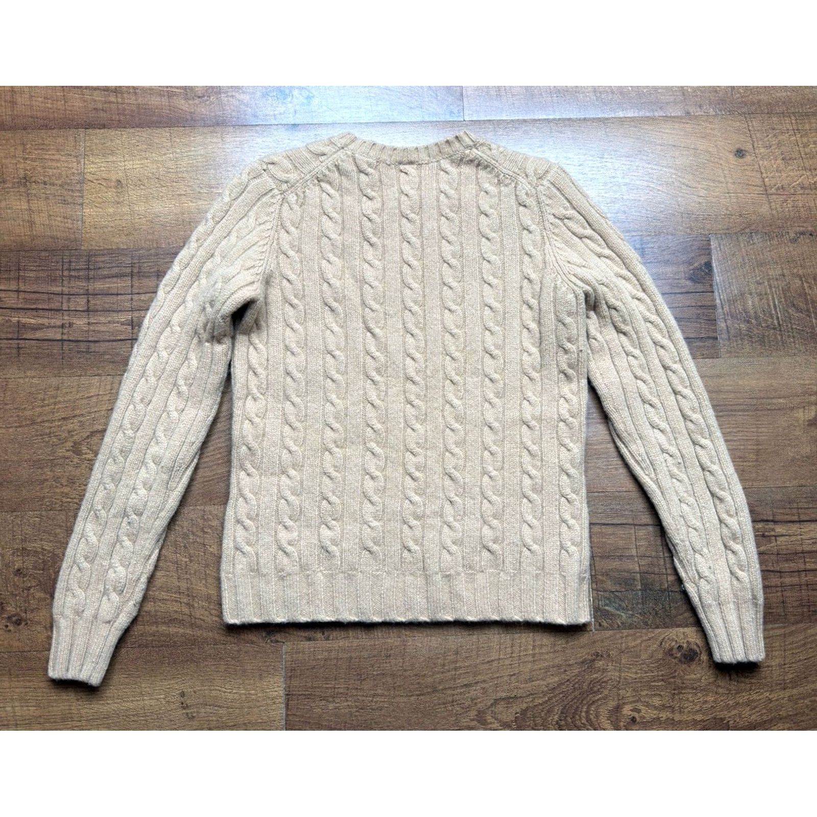 Gap GAP VINTAGE Y2K Lambswool Stretch Cable Knit Sweater Camel Tan Size M Brown Women Pullover Crew Neck 90s Classic Preppy Vintage Size M / US 6-8 / IT 42-44 - 3 Thumbnail