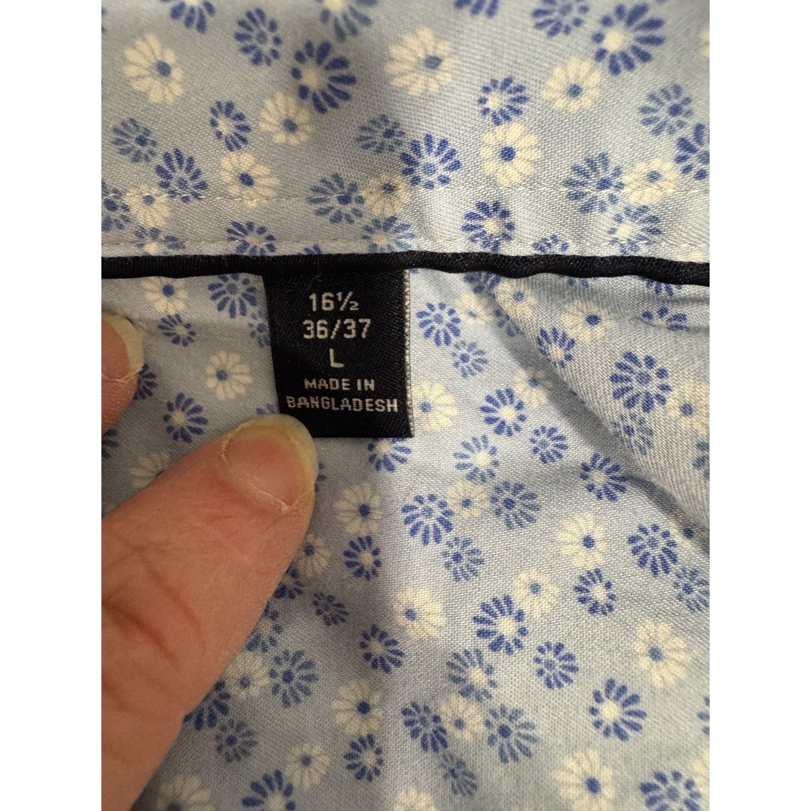 Tommy Hilfiger Tommy Hilfiger TH Flex Supima Slim Shirt Blue Floral L 16.5 Size US L / EU 52-54 / 3 - 6 Thumbnail