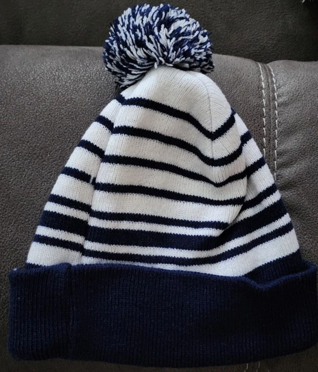 Other Unisex The Lottery Keno White Blue Stripe Logo Beanie Pom OS Size ONE SIZE - 2 Thumbnail