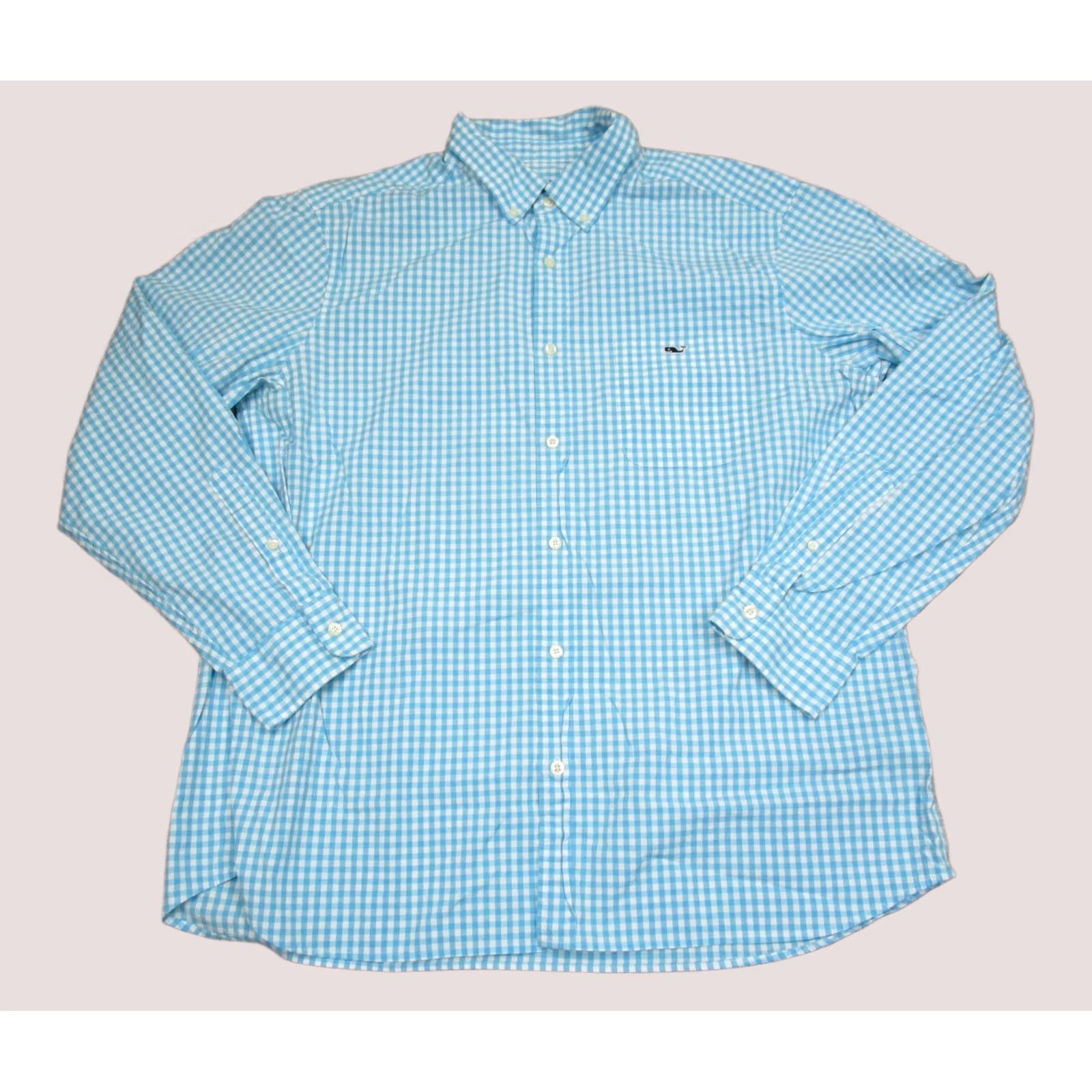Vineyard Vines Vineyard Vines Shirt Men XL Blue Gingham Check Long Sleeve Classic Fit Size US XL / EU 56 / 4 - 1 Thumbnail