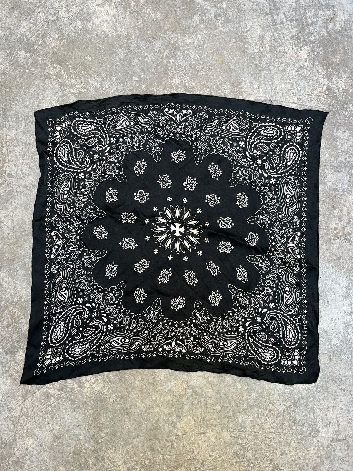 Chrome Hearts Silk Paisley Bandana Scarf